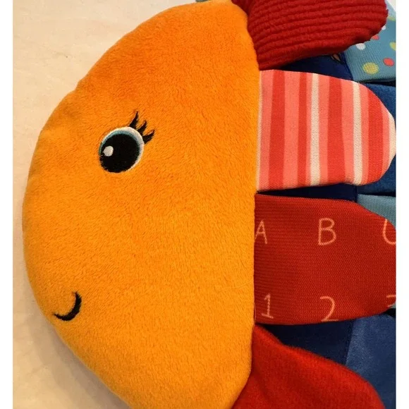 Taggies Hedgehog & Melissa Doug K's Kids Rainbow Fish Sensory Crinkle Plush Lot - Picture 10 of 16